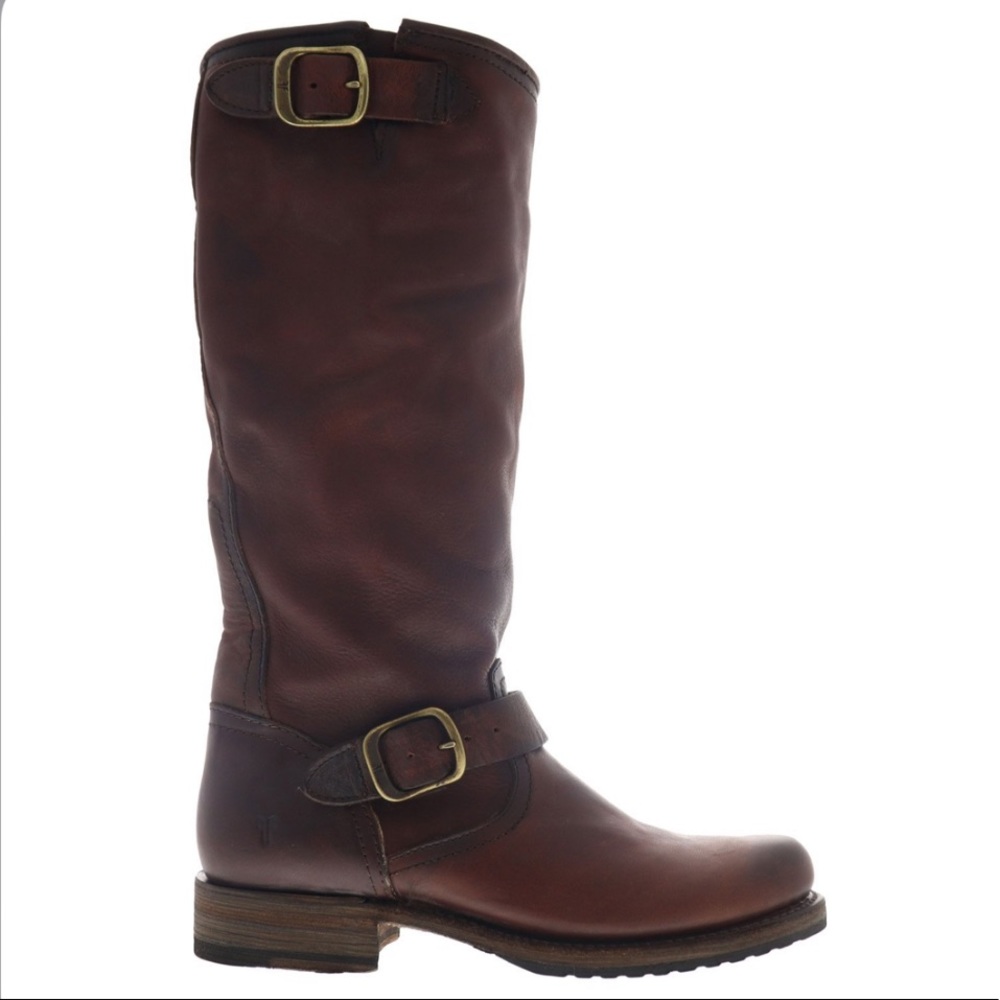 Frye slouchy brown distressed leather pullon boots - Picture 11 of 14